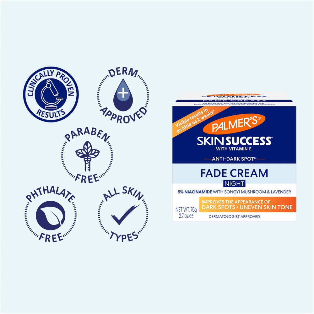 Palmer's, Skin Success® с витамином E, крем для обесцвечивания кожи против темных пятен, ночной, 75 г (2,7 унции)