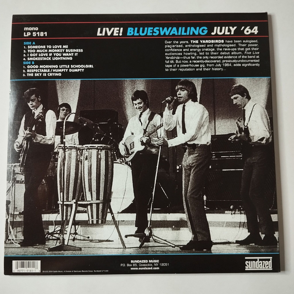 Винтажная виниловая пластинка LP The Yardbirds Live Blueswailing July 64 (USA 2004)