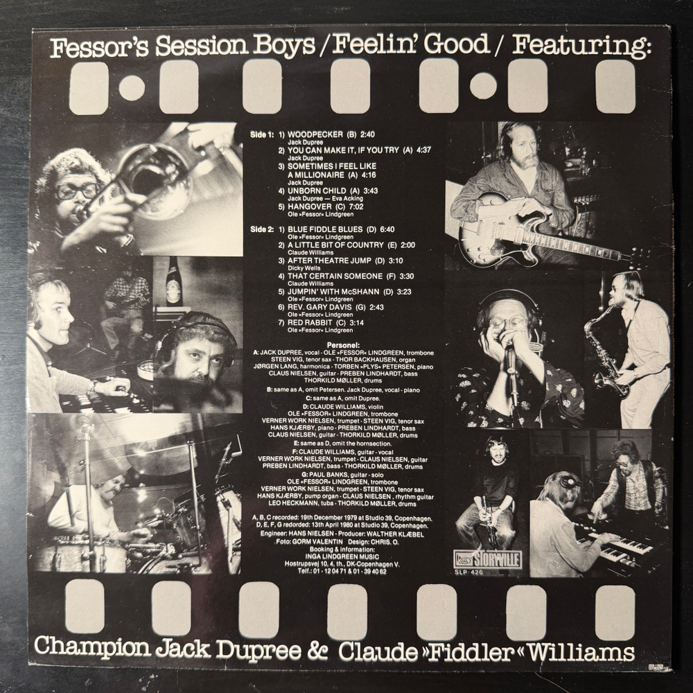 Fessors Session Boys Featuring Champion Jack Dupree & Claude "Fiddler" Williams ‎– Feelin' Good (Дания 1981г.)