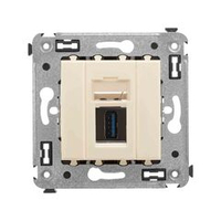 USB 3.0 розетка одинарная в стену, тип А-А, "Avanti", "Ванильная дымка"