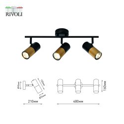 Светильник настенно-потолочный спот Rivoli Belladonna 7073-703 3 х GU10 15 Вт поворотный | Споты-Подсветки
