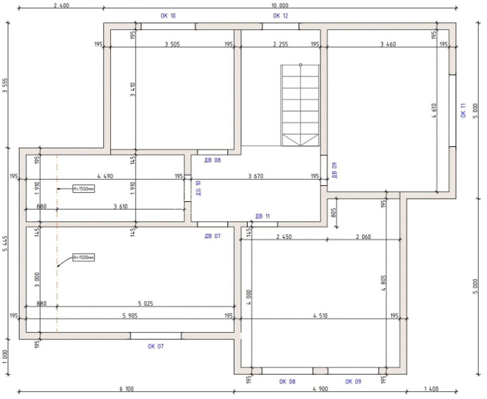 Каркас дома 10 x 15 м