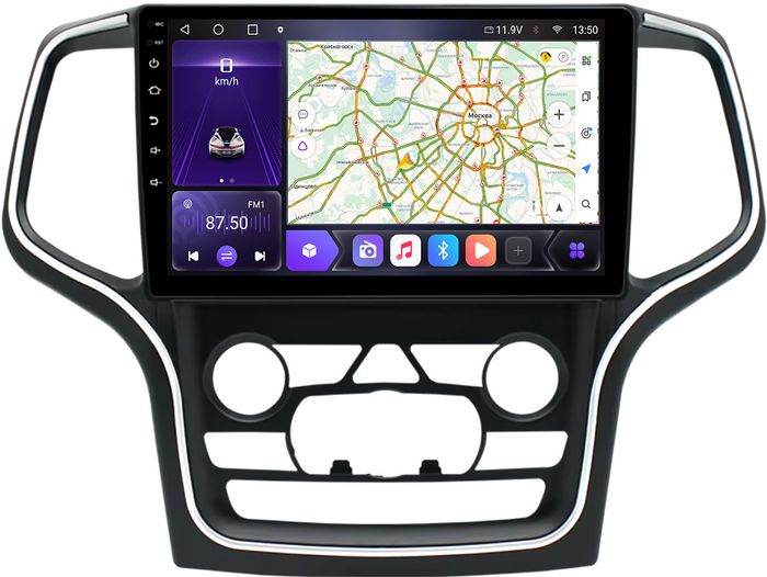 Магнитола для Jeep Grand Cherokee WK2 2013-2021 (взамен 8.4" экрана) - Kuberg EW-1076-2 QLed 10" монитор на Android 12, Быстрая, CarPlay, 4G SIM-слот