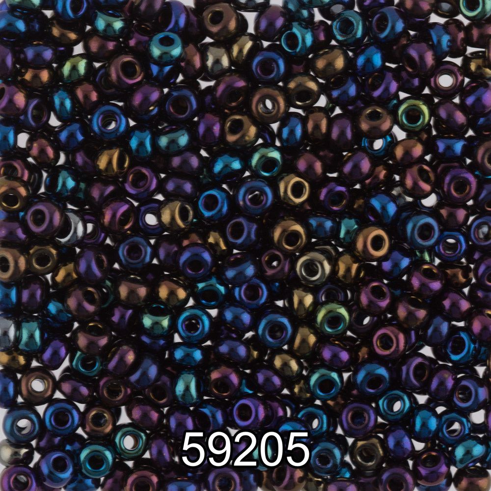 Бисер Preciosa 10/0 (2.3 мм), 500 г, 59205 (Ф077) черный/меланж
