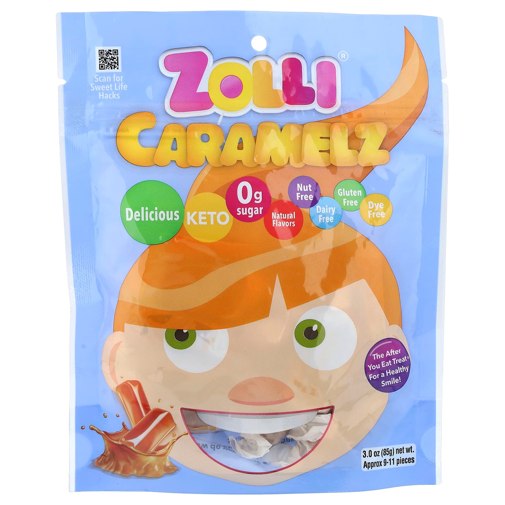 Zollipops, Zolli Caramelz, прибл. 8-9 шт., 85 г (3 унции)