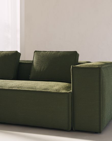 Диван Blok La Forma 3-х местный в плотном зеленом вельвете 240 см