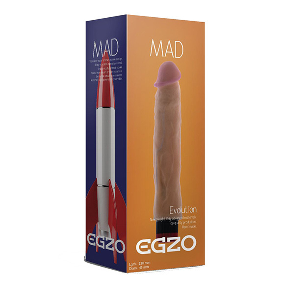 Реалистичный мультискоростной вибратор 23см без мошонки Egzo Mad Rocket