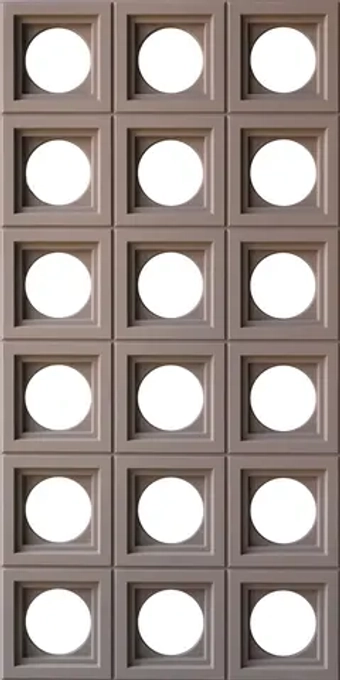 Объемная полиуретановая панель, круг средний, Вулканический серый / PU BLOCK PANEL 4-Volcanic Grey 1200х600х30 мм