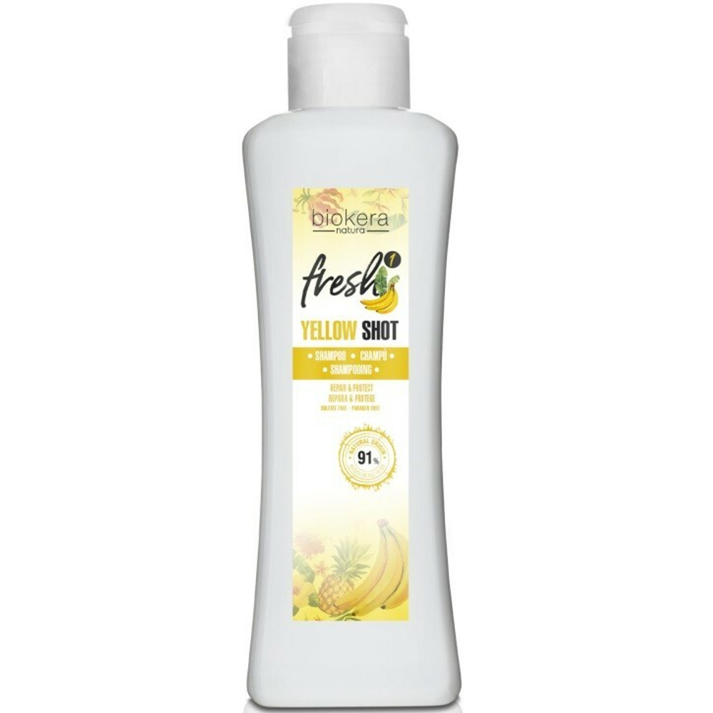 Salerm Biokera Fresh Yellow Shot Shampoo Восстанавливающий шампунь с бананом