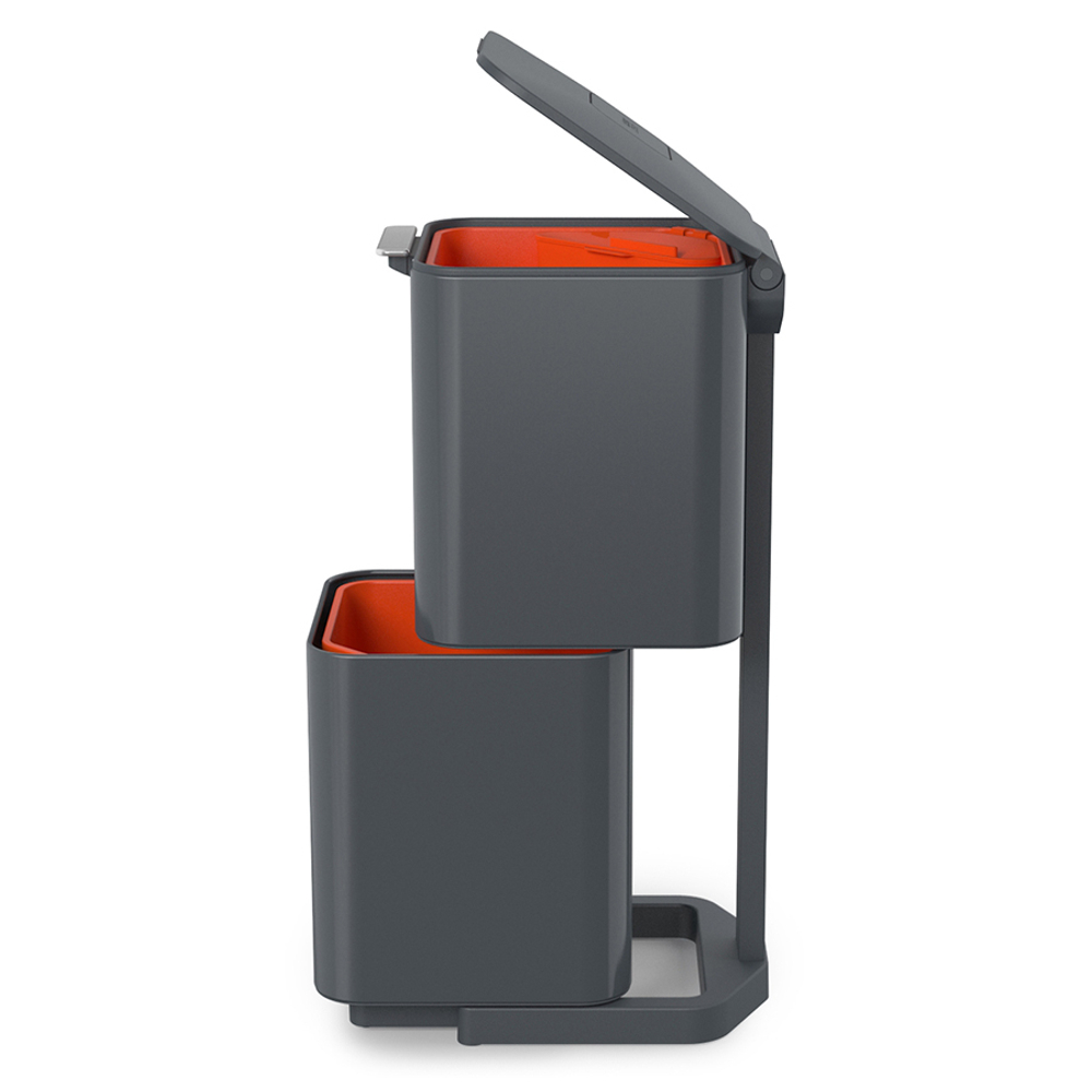 Контейнер для мусора с двумя баками totem compact, 40 л, графит