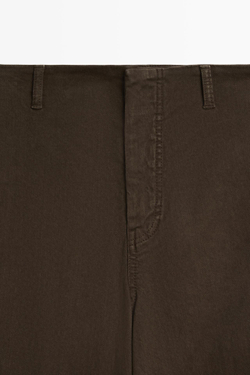 Massimo Dutti Брюки зауженного кроя с декоративными швами, шоколадный