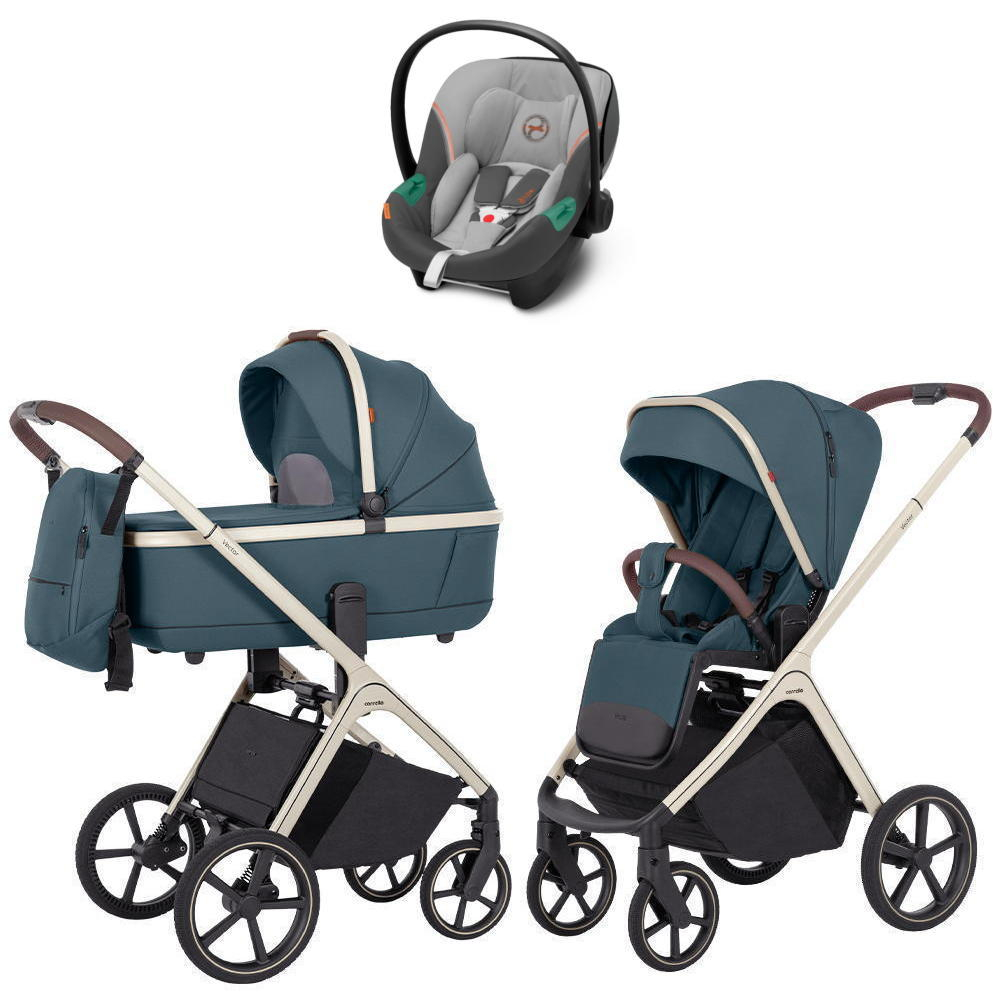 Коляска Carrello Vector CRL-6550 и автокресло Cybex Aton S2 Lava Grey 3 в 1 Prime Blue