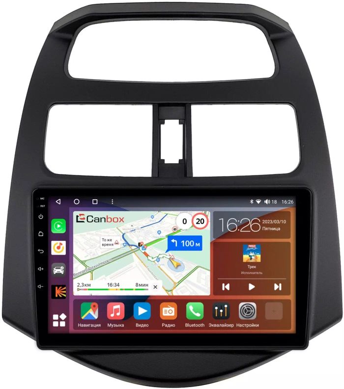 Магнитола для Chevrolet Spark M300 2009-2025+, Ravon R2 - Canbox 9-180 Qled, Android 10, Быстрая, SIM-слот