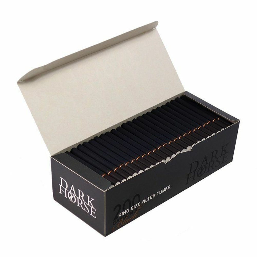 Гильзы для сигарет "Dark Horse" Extra Long Carbon Black 24mm 200шт. Товар уцененный