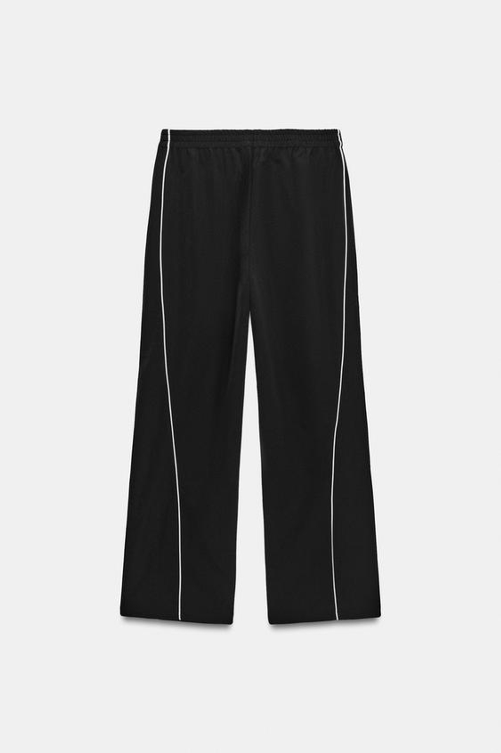 ZARA ТЕХНИЧЕСКИЕ БРЮКИ С КАНТОМ, ЧЕРНЫЙ