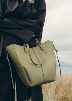 POLENE СУМКА CYME TOTE, СВЕТЛО-ЗЕЛЕНЫЙ