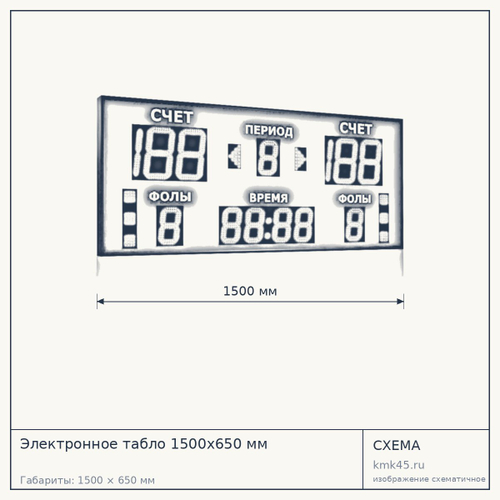 Электронное табло 1500x650 мм — от 58 000 ₽