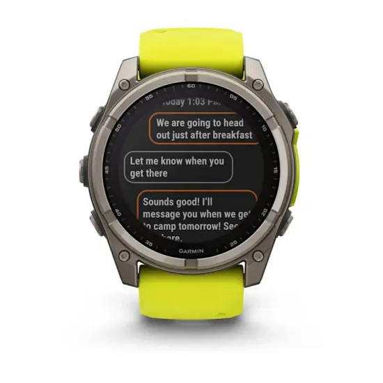 Мультиспортивные GPS часы Garmin Fenix 8X (51 mm) Solar, Sapphire Titanium with Amp Yellow/Graphite Silicone Band 010-02907-21