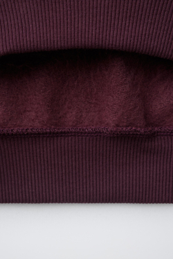 ZARA ОДНОТОННАЯ ТОЛСТОВКА, ГРАНАТОВЫЙ