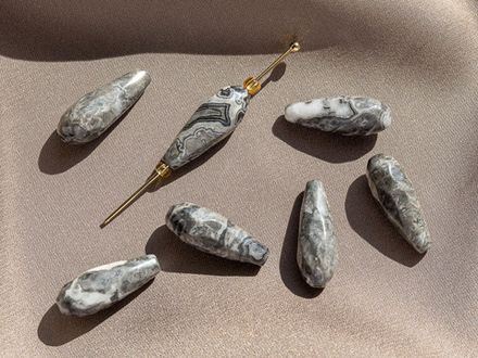 Бусины из доломита 7,5х20,5мм (1шт) огранка