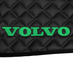 Ковры VOLVO FH-12 2002-2008г (автомат) (экокожа, черный, черный кант, зеленая вышивка)