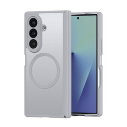 Усиленный чехол серого цвета с MagSafe для Samsung Galaxy Z Fold 7, серия Expn Series Magnetic от Dux Ducis