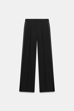 ZARA БРЮКИ С АТЛАСНЫМИ ЛАМПАСАМИ, ЧЕРНЫЙ