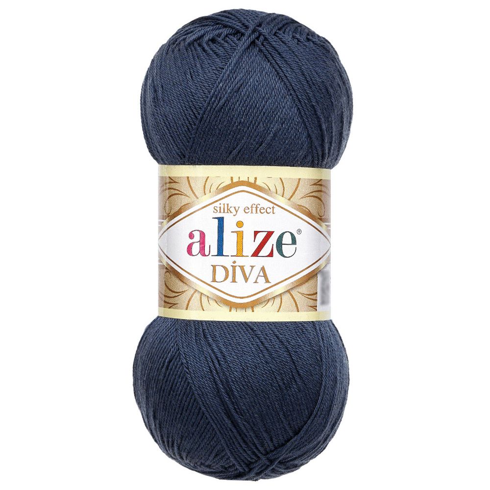 Пряжа Alize (Ализе) Diva / уп.5 мот. по 100 г, 350м, 361 темно-синий A