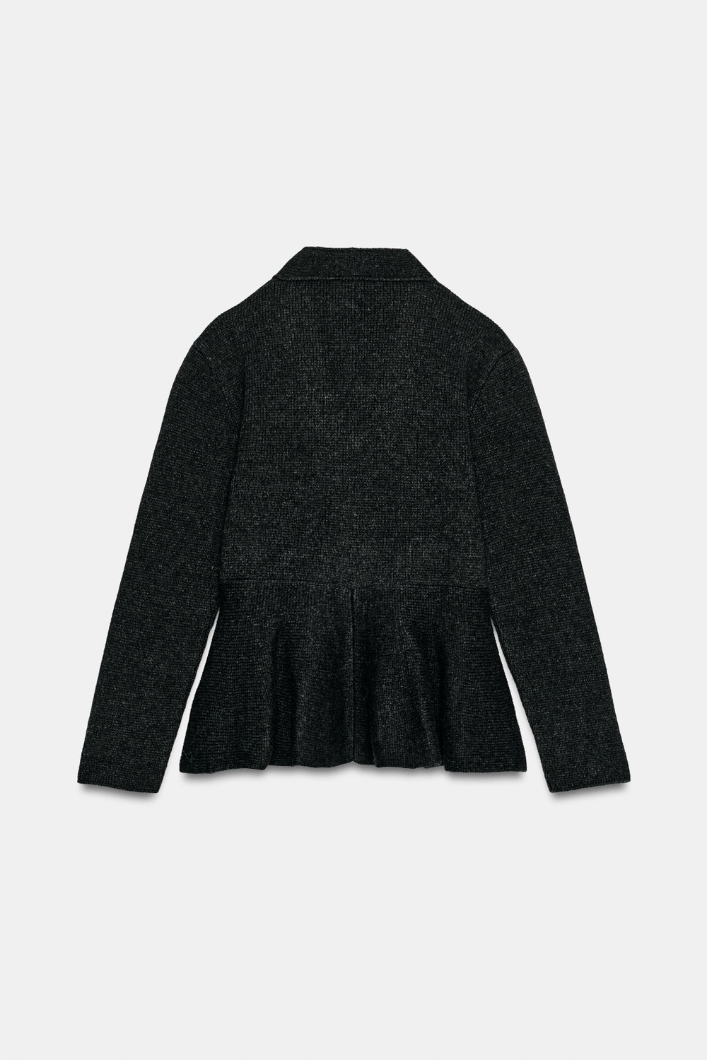 ZARA КУРТКА ИЗ ШЕРСТИ С БАСКОЙ, ТЕМНО-СЕРЫЙ