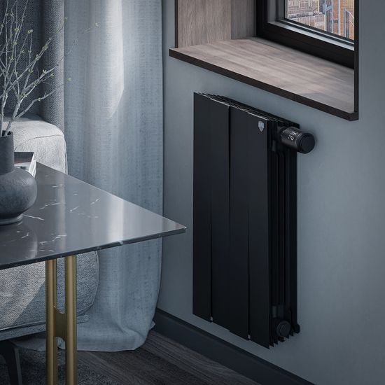 Радиатор Royal Thermo PianoForte 500 VR80 Noir Sable - 4 секций нижнее подключение (правое)