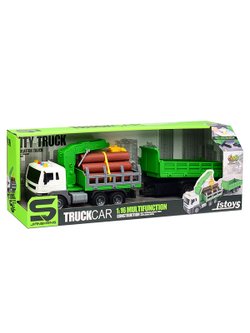 Игровая машинка Лесовоз с прицепом, на батарейках (JS150A)