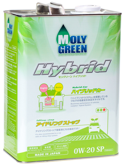 Масло моторное синтетическое MOLY GREEN Hybrid 0W20 SP 4л