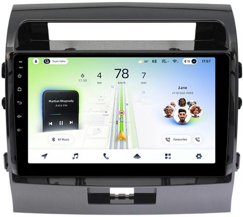 Магнитола для Toyota Land Cruiser 200 2007-2015 (экран климата внизу) - Teyes CC4L монитор 10.1" IPS, Android 14, Быстрая, Snapdragon 662, CarPlay, 4G SIM-слот