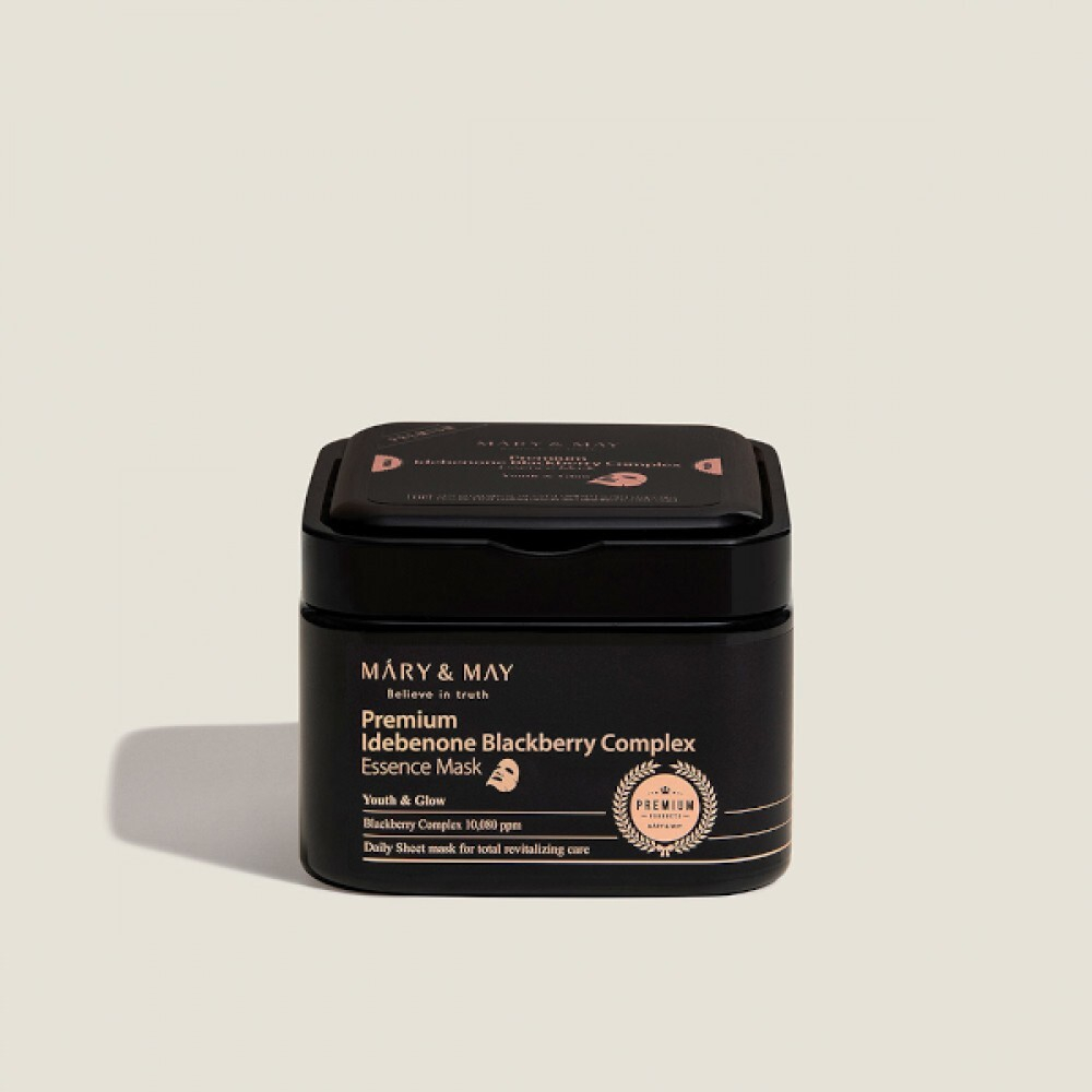 Набор масок с комплексом идебенона и ежевики Mary&May Premium Idebenone Blackberry Complex Essence Mask