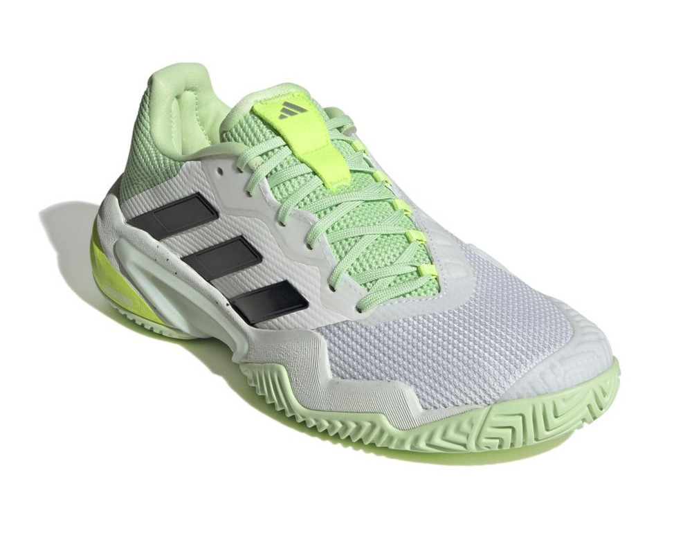 Мужские кроссовки теннисные Adidas Barricade 13 M - белый, черный, зеленый