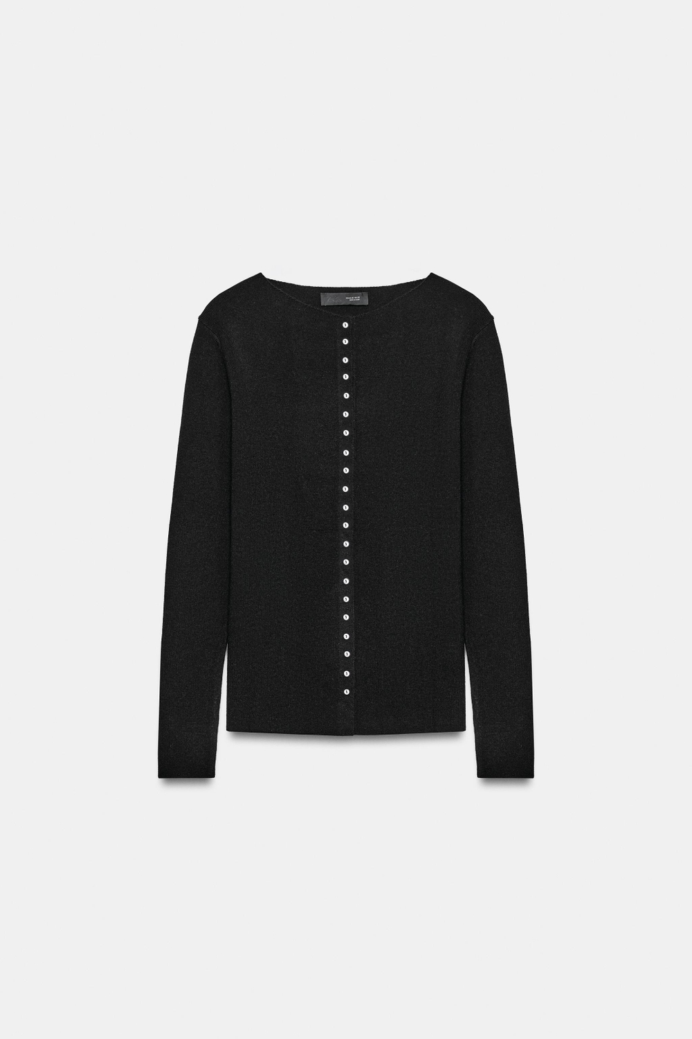 ZARA КАРДИГАН ИЗ ШЕРСТИ НА ПУГОВИЦАХ, ЧЕРНЫЙ