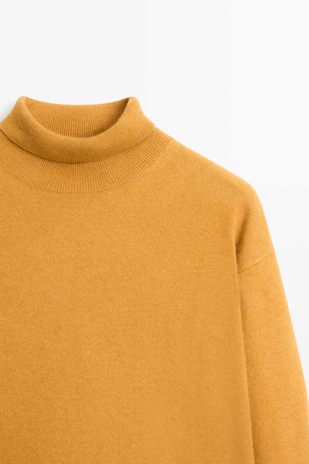 Massimo Dutti Свитер из 100% кашемира с высоким воротником, масляно-зеленый