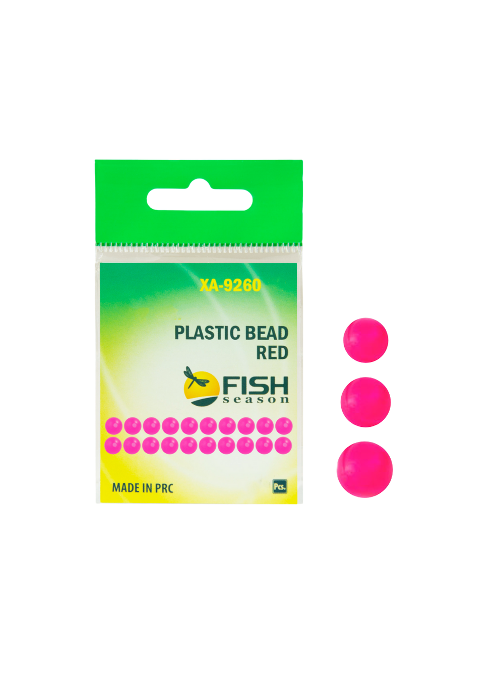 Бусины пластиковые Fish Crystal для монтажа рыболовных оснасток Plastic Bead RED XA-9260 №6 ( 5 упаковок )