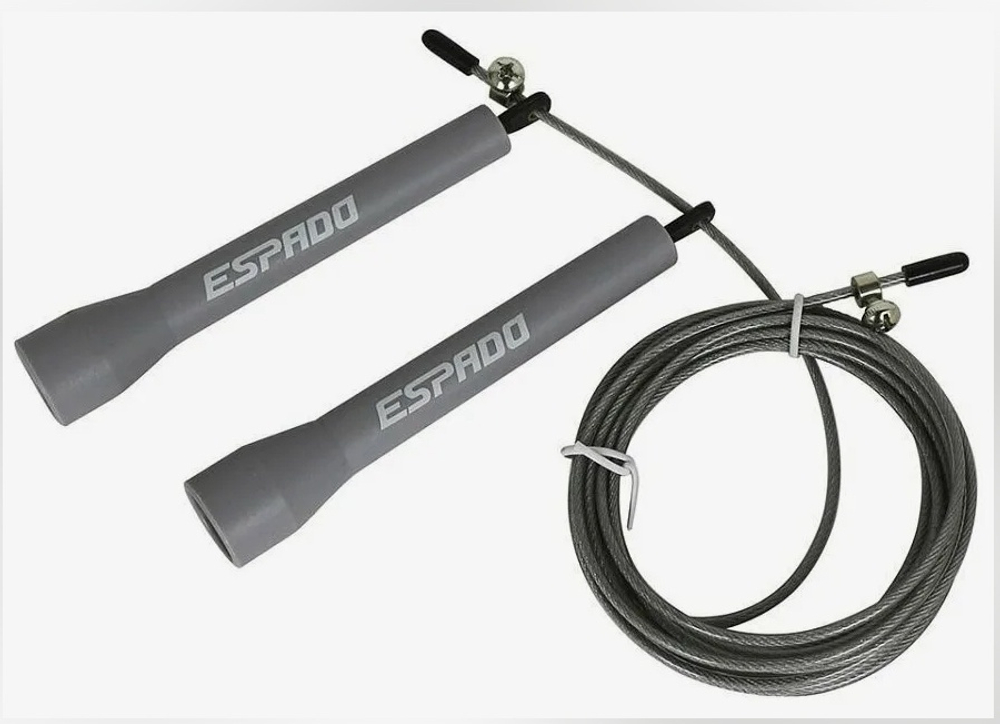 Скакалка ESPADO скоростная, серая, ES2142