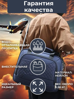 Сумка дорожная /в самолет / Ручная кладь 40х30х20 / Аэрофлот Уральские Авиалинии Победа цвет Синий
