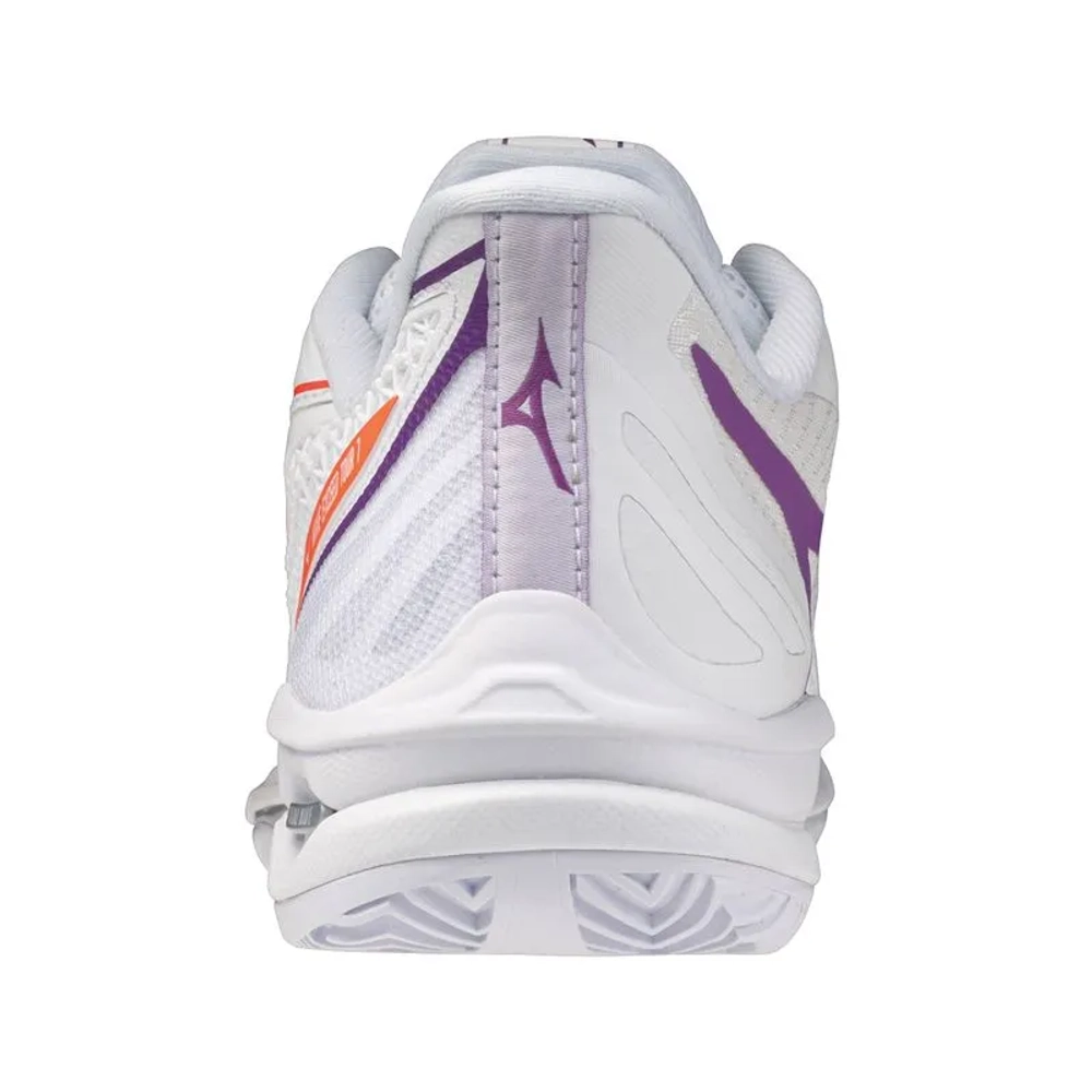 Женские Кроссовки теннисные Mizuno Wave Exceed Tour 7 CC - white/dahlia/lava orange