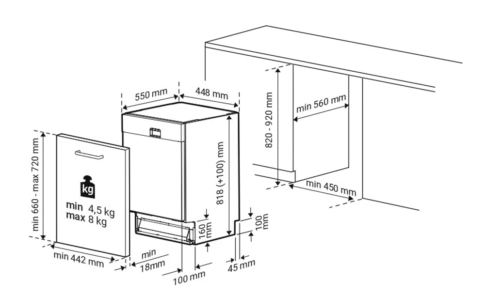 Встраиваемая посудомоечная машина Hotpoint HI 5D69 AWSM