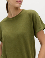 Футболка с круглым вырезом из смесовой льняной ткани - Marks & Spencer