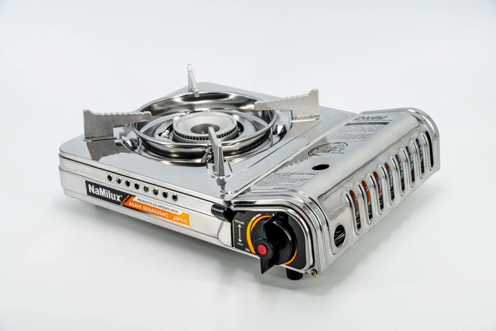 Плита газовая NaMilux NA-199 AS/2W/P3915AS (хромированный корпус с переходником)