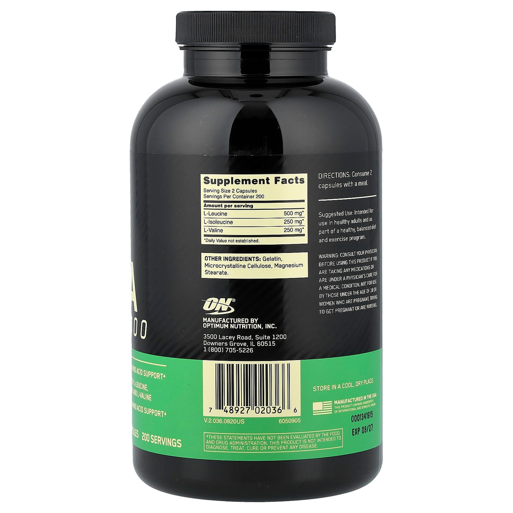 Optimum Nutrition, BCAA 1000, 400 капсул