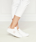 Кожаные кроссовки double t howell court TORY BURCH - белый(149728)