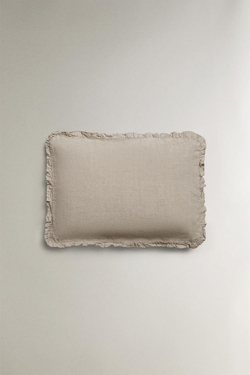 ZARA HOME ЛЬНЯНОЙ ЧЕХОЛ ДЛЯ ДЕКОРАТИВНОЙ ПОДУШКИ, БЕЖЕВЫЙ