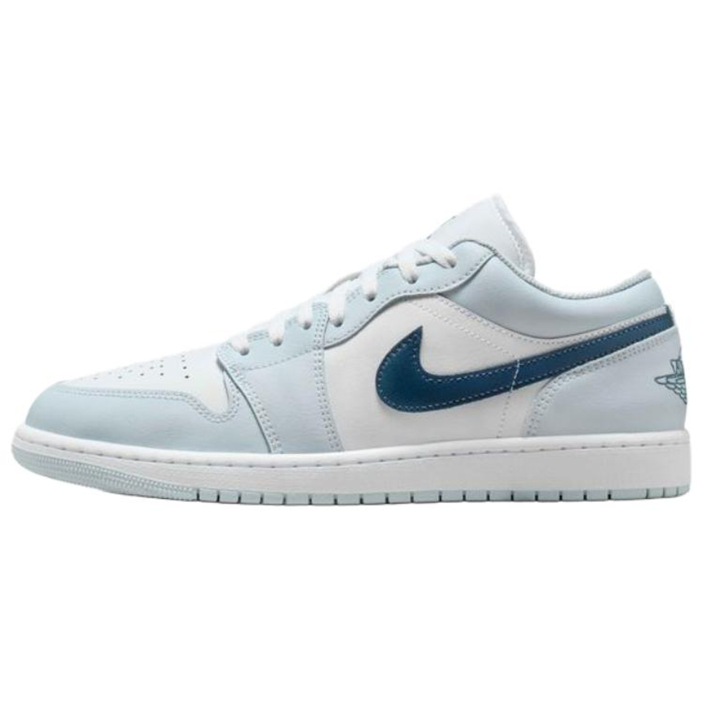 Jordan Air Jordan 1 Cushioning Low top Vintage Basketball Shoes Men's Light Blue White