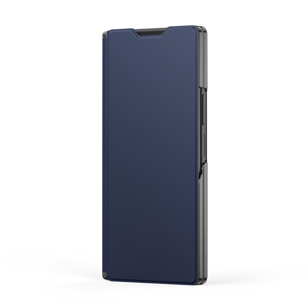 Чехол с покрытием "под кожу" синего цвета для Samsung Galaxy Z Fold 8 Ultra, серия Fort Series Case от Dux Ducis