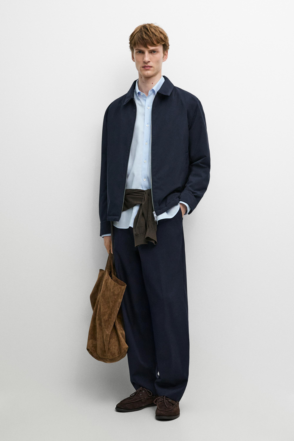 Massimo Dutti Легкая куртка с воротником, темно-синий